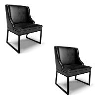 Cadeira Sala De Jantar Industrial Preto Kit 2 Liz Sint Pu Preto D03 - D'rossi - 1