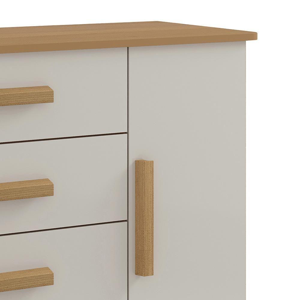 Cômoda Firenze 4 Gavetas Com Sapateira 1 Porta D'doro Cinamomo Off White - 4