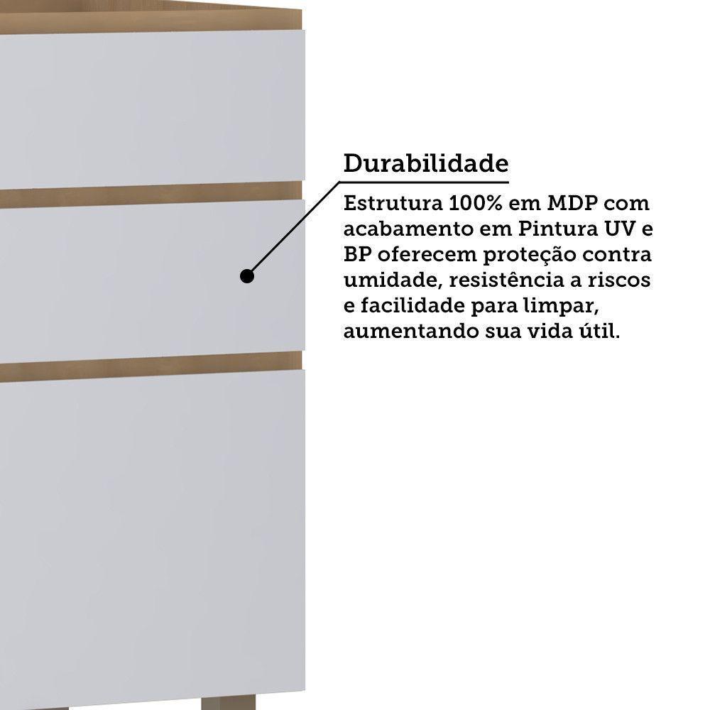 Cozinha Completa 6 Peças Com Espaços Para Micro-ondas Slim L Freijó/freijó Brasil/cinza Cristal - 6