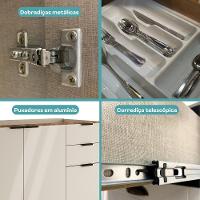 Balcão De Cozinha Miami 1200mm 2 Portas 3 Gavetas Sem Tampo Carraro Freijó Com Off White - 6