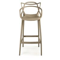 Kit 5 Banqueta Alta Allegra Com Encosto Design Cozinha/bancada - Nude