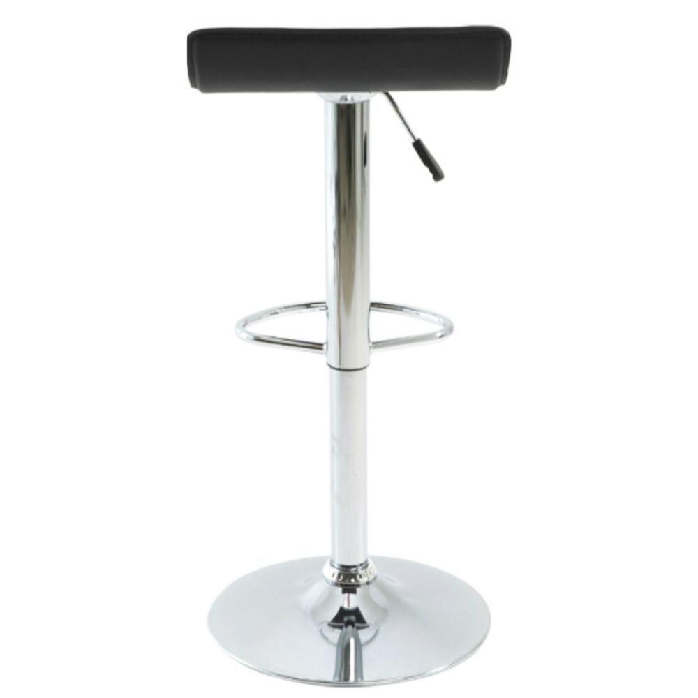 Kit 4 Banquetas Giratória Belo Horizonte Wave Rivatti Assento Estofado Em Pvc Preto Base Aço Cromado - 3