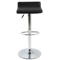 Kit 4 Banquetas Giratória Belo Horizonte Wave Rivatti Assento Estofado Em Pvc Preto Base Aço Cromado - 1