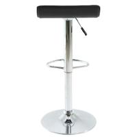 Kit 4 Banquetas Giratória Belo Horizonte Wave Rivatti Assento Estofado Em Pvc Preto Base Aço Cromado - 3