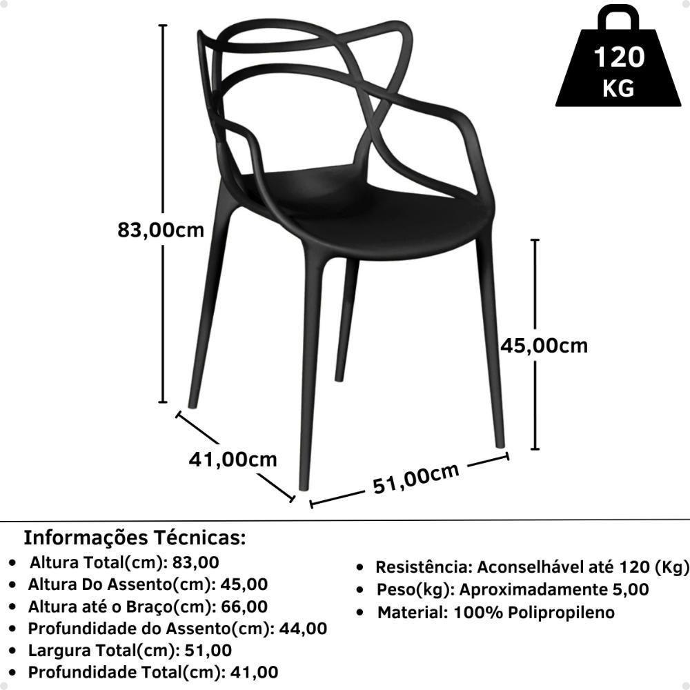 Kit 8 Cadeiras De Jantar Allegra Prática Empilhável - Preto - 4