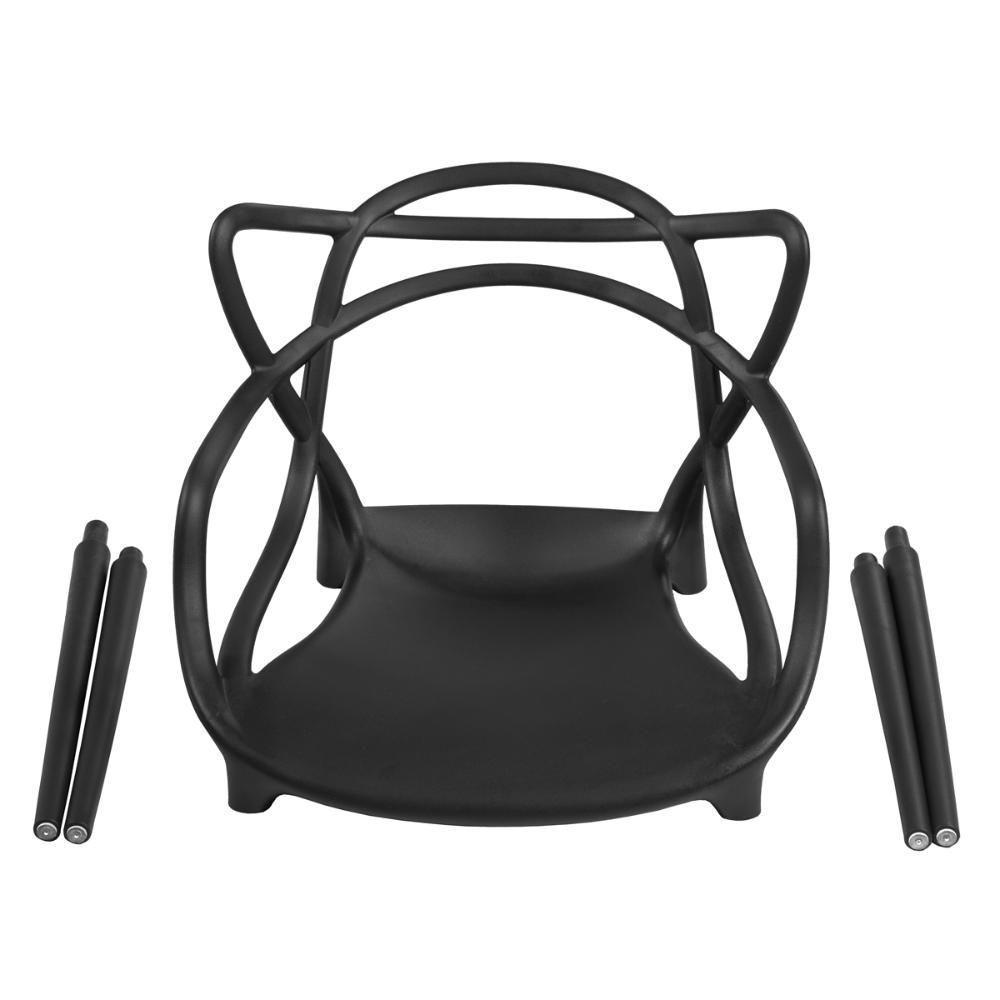 Kit 8 Cadeiras De Jantar Allegra Prática Empilhável - Preto - 6