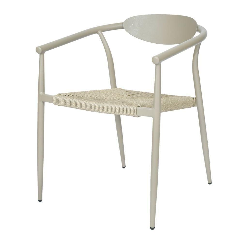 Kit 4 Cadeiras Empilhável Isla Fratini Em Alumínio Fendi Assento Com Trama De Corda Náutica Fendi - 2