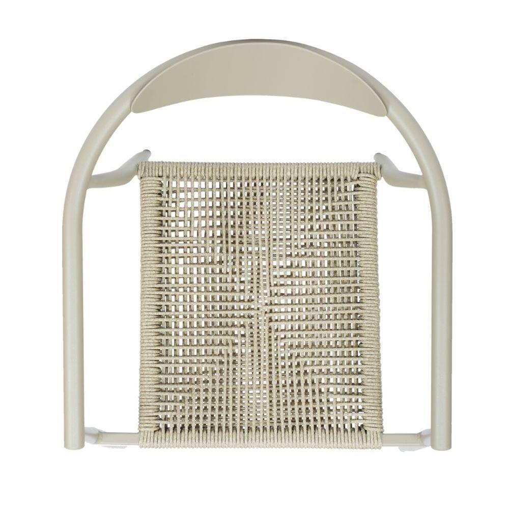 Kit 4 Cadeiras Empilhável Isla Fratini Em Alumínio Fendi Assento Com Trama De Corda Náutica Fendi - 6