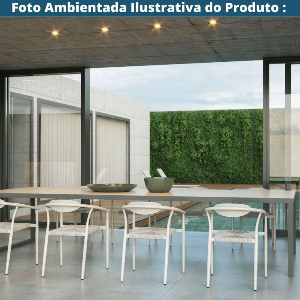 Kit 4 Cadeiras Empilhável Isla Fratini Em Alumínio Fendi Assento Com Trama De Corda Náutica Fendi - 7