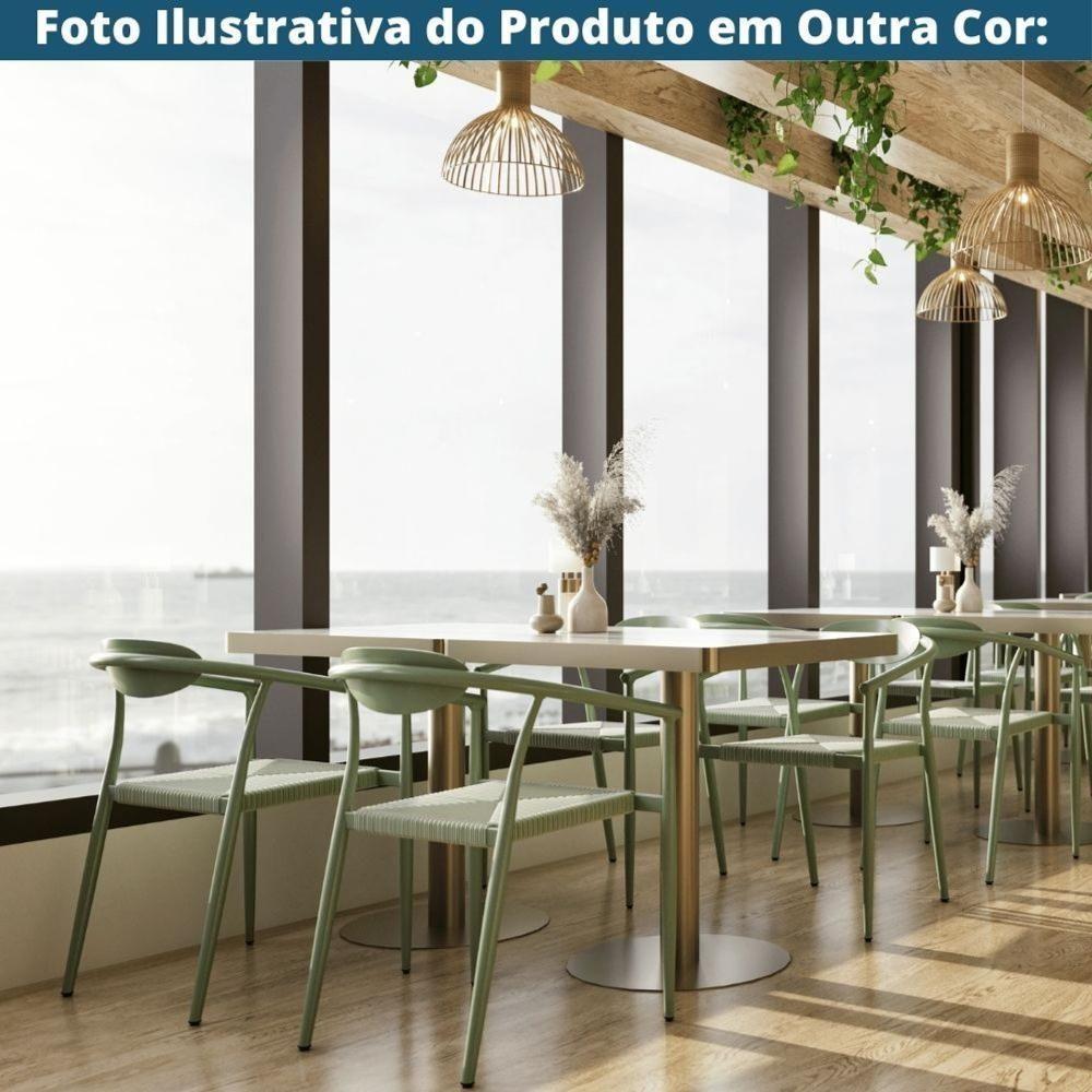 Kit 4 Cadeiras Empilhável Isla Fratini Em Alumínio Fendi Assento Com Trama De Corda Náutica Fendi - 8