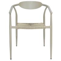 Kit 4 Cadeiras Empilhável Isla Fratini Em Alumínio Fendi Assento Com Trama De Corda Náutica Fendi - 3