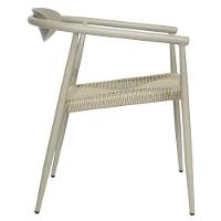 Kit 4 Cadeiras Empilhável Isla Fratini Em Alumínio Fendi Assento Com Trama De Corda Náutica Fendi