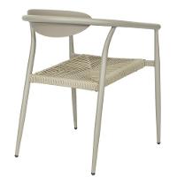 Kit 4 Cadeiras Empilhável Isla Fratini Em Alumínio Fendi Assento Com Trama De Corda Náutica Fendi - 5