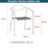 Kit 4 Cadeiras Empilhável Isla Fratini Em Alumínio Fendi Assento Com Trama De Corda Náutica Fendi - 9