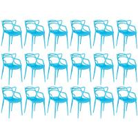 Kit 18 Cadeiras De Jantar Allegra Design Empilhável - Azul - 1