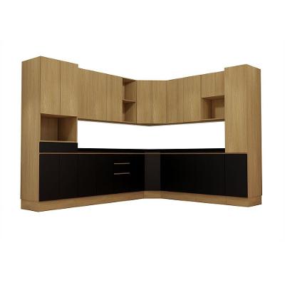 Cozinha Completa 12 Peças Com Espaços Para Micro-ondas E Tam Freijó/freijó Brasil/preto