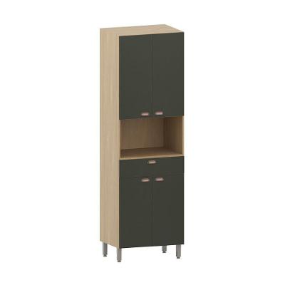Paneleiro 70cm 4 Portas 1 Gaveta Com Espaço Para Micro-ondas Freijó/verde Amalfi