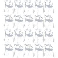 Kit 20 Cadeiras De Jantar Allegra Design Empilhável - Cinza - 1
