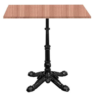 Base De Mesa Apus Em Ferro Preto 75 Cm (alt) Tampo Mdp Quadrado Noce Nat 60cm (larg) X 2,5cm (alt)