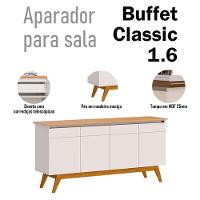 Aparador Para Sala Buffet Ambiente Classic 1.6 Com Gaveta Off White Nature - Imcal - 2
