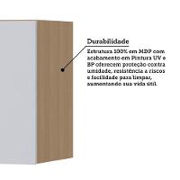 Armário Aéreo Para Geladeira 80cm 2 Portas Slim Luciane Móve Freijó/cinza Cristal - 3