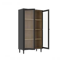 Aparador 2 Gavetas 2 Portas + Cristaleira Ditália 2 Portas R-629 E-957 Preto - 6