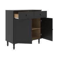 Aparador 2 Gavetas 2 Portas + Cristaleira Ditália 2 Portas R-629 E-957 Preto - 7