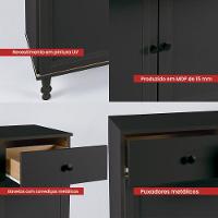 Aparador 2 Gavetas 2 Portas + Cristaleira Ditália 2 Portas R-629 E-957 Preto - 10