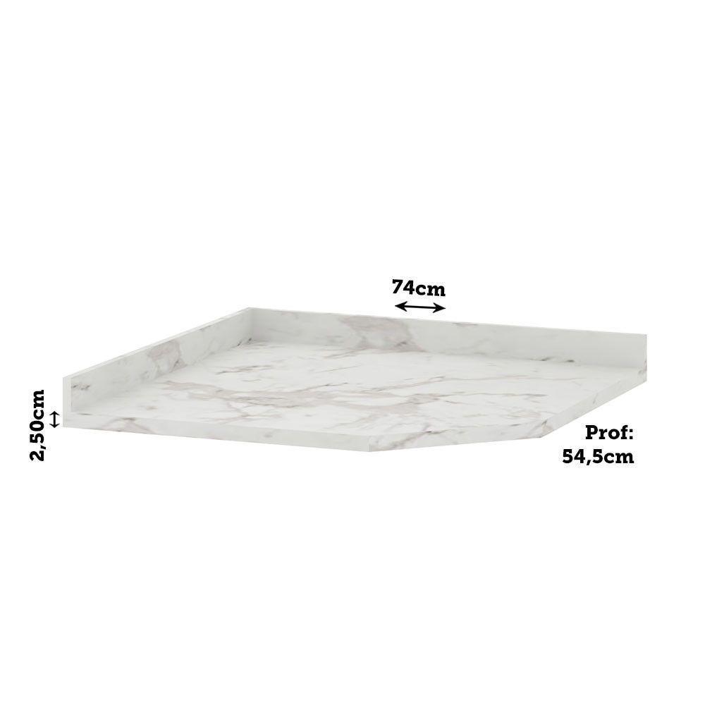 Tampo Para Balcão Canto Diagonal 74cm Classic Luciane Móveis Mármore Bp - 2