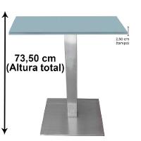 Mesa Quadrada Alpha Inox Prata 73,50 Cm (altura) Tampo Mdp Quadrado 80 Cm Cinza (larg) - 3