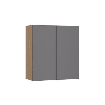 Armário Aéreo 80cm 2 Portas Slim Luciane Móveis Freijó/cinza Puro