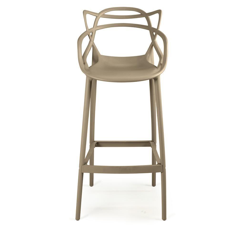 Kit 3 Banqueta Alta Allegra Com Encosto Design Cozinha/bancada - Nude - 4