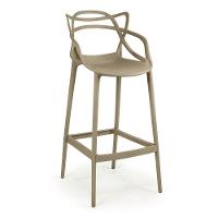 Kit 3 Banqueta Alta Allegra Com Encosto Design Cozinha/bancada - Nude - 2