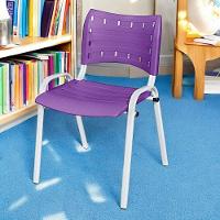 Cadeira Iso Base Branco Igreja, Escola, Escritório - Violeta Kit 5 Peças - 2