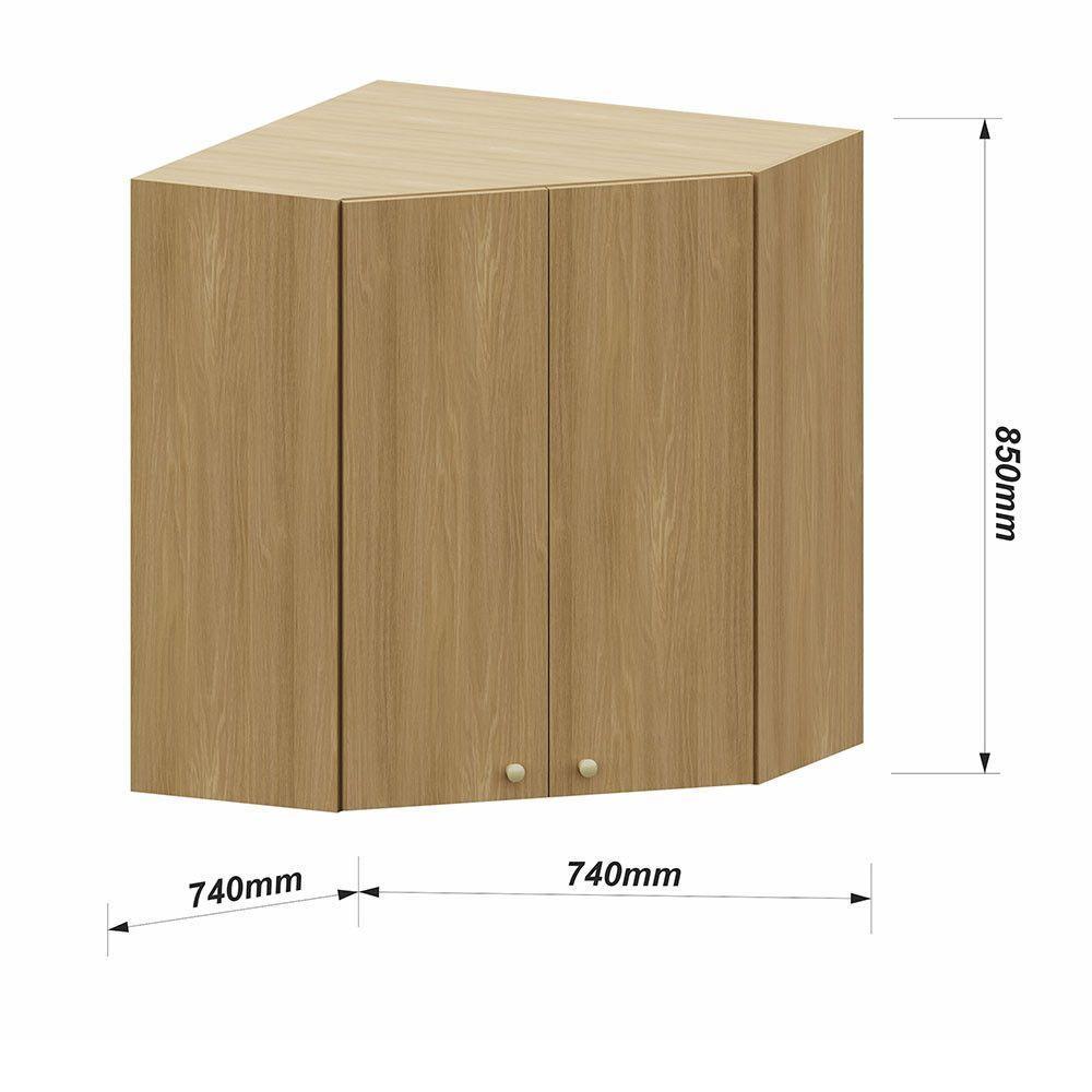 Armário Aéreo Canto Diagonal 74cm 2 Pts Elegance Luciane Móv Freijó/freijó - 3
