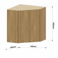 Armário Aéreo Canto Diagonal 74cm 2 Pts Elegance Luciane Móv Freijó/freijó - 3