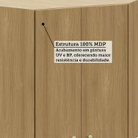 Armário Aéreo Canto Diagonal 74cm 2 Pts Elegance Luciane Móv Freijó/freijó