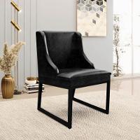 Cadeira Sala De Jantar Industrial Preto Liz Sintético Pu Preto D03 - D'rossi - 2