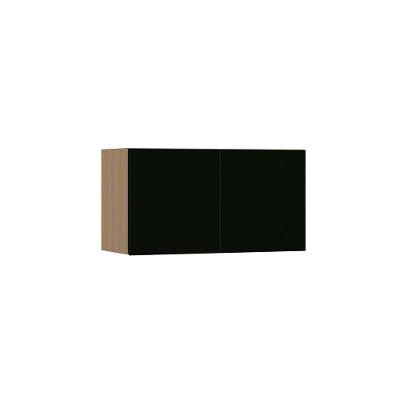 Armário Aéreo Para Geladeira 80cm 2 Portas Slim Luciane Móve Freijó/preto