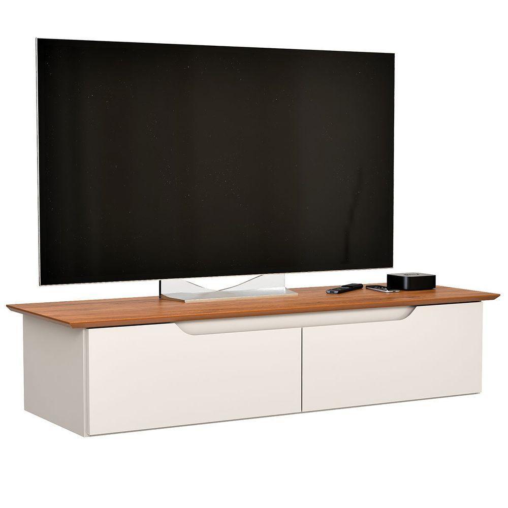 Rack Aparador Suspenso Flex Com 2 Portas Flop Off White/freijó - 1