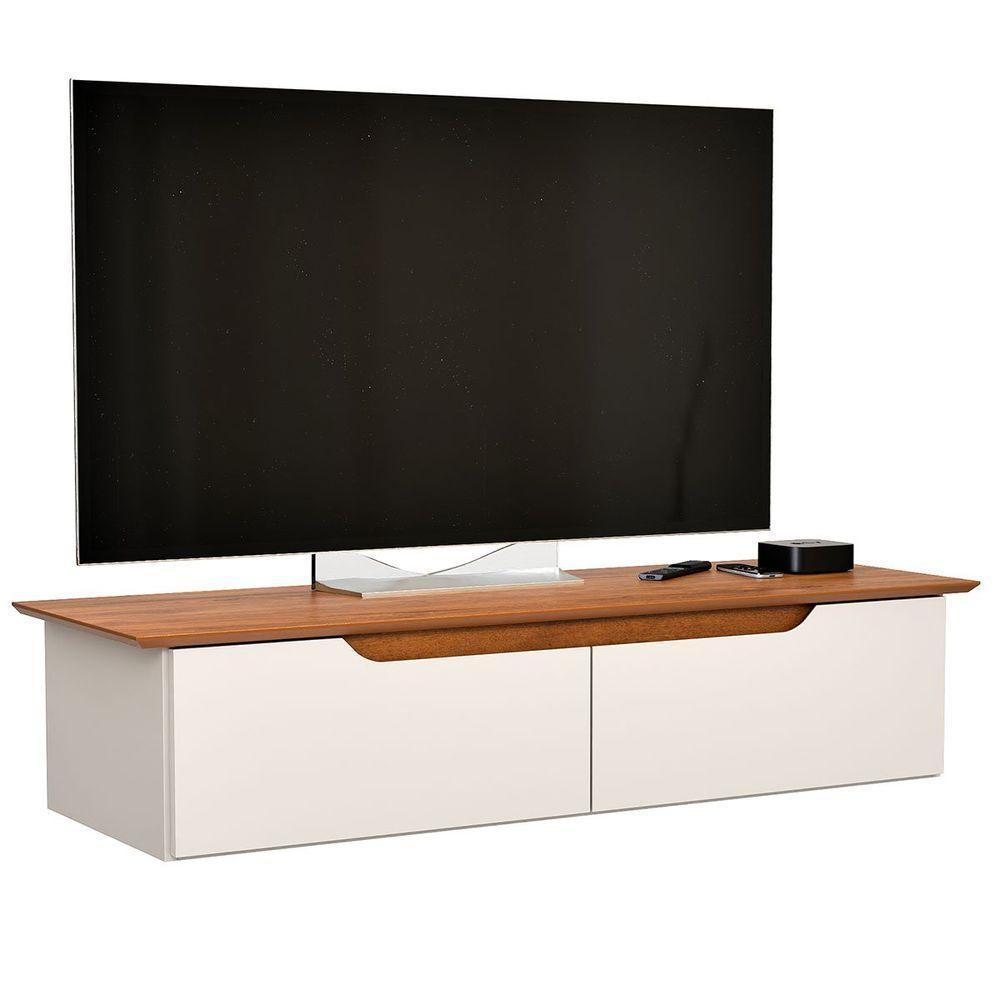 Rack Aparador Suspenso Flex Com 2 Portas Flop Off White/freijó - 6