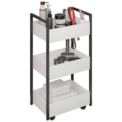 Carrinho Auxiliar Para Salão De Beleza Industrial Liss Z34 Branco/preto - Mpozenato