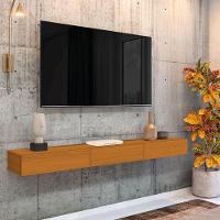 Rack Suspenso Para Painel Ou Tv Até 75 Polegadas 3 Portas 1,54m Egeo Edn Madeirado - 2