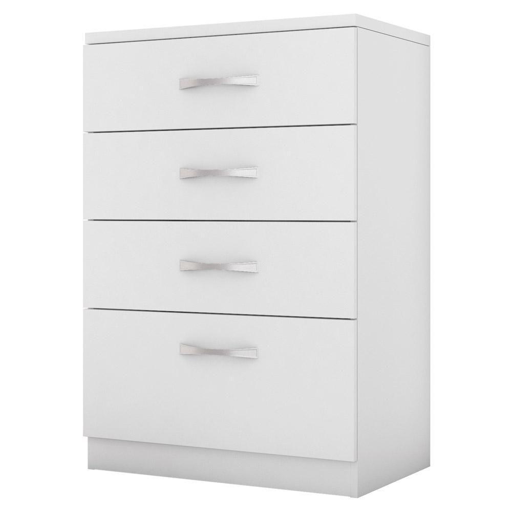 Cômoda Para Quarto 4 Gavetas Astral 02 Branco - Mpozenato - 1