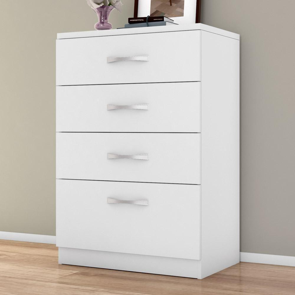 Cômoda Para Quarto 4 Gavetas Astral 02 Branco - Mpozenato - 2