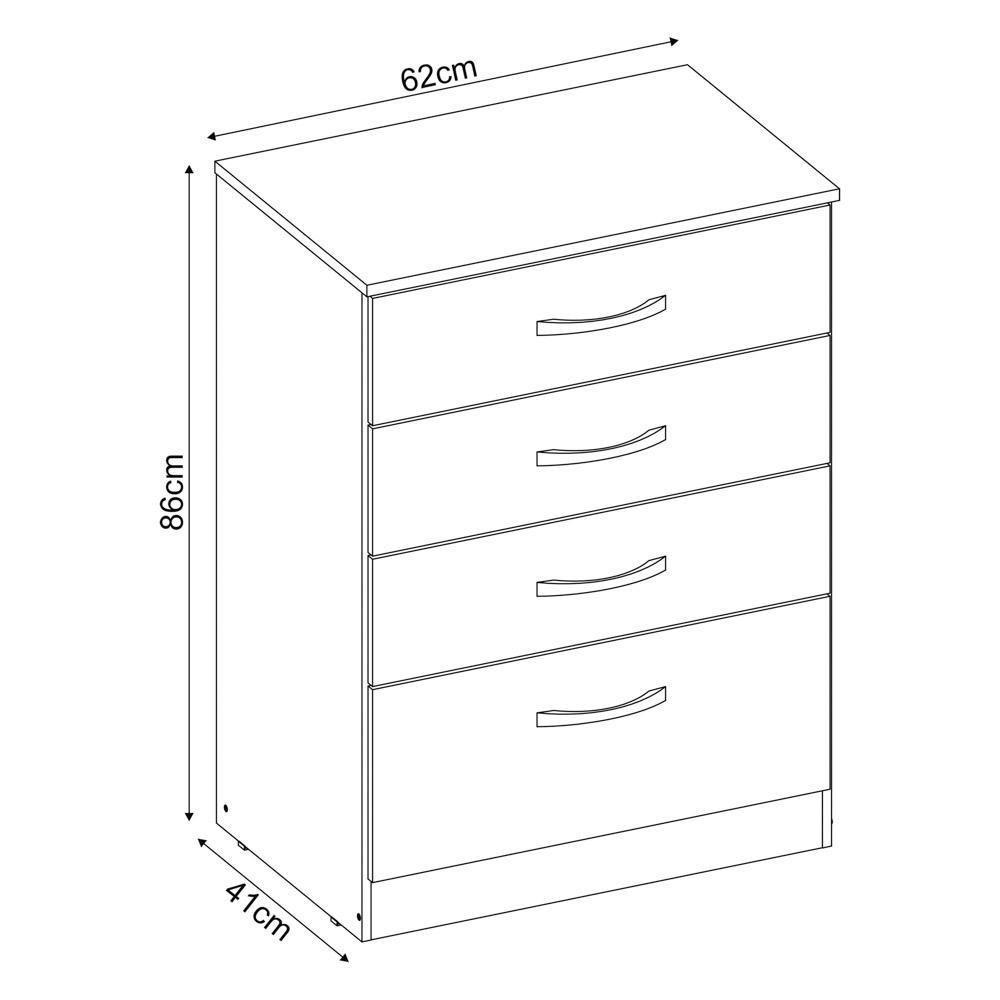 Cômoda Para Quarto 4 Gavetas Astral 02 Branco - Mpozenato - 3