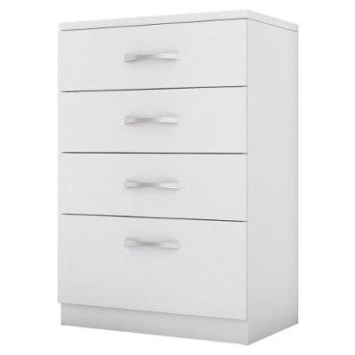 Cômoda Astral 4 Gavetas em MDF Branco Acabamento Brilhante para Dormitório