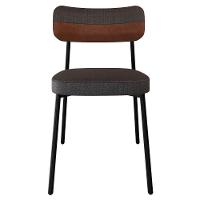 Cadeira De Jantar Estofada Fixa Ella M25 Linho Grafite/marrom - Mpozenato - 5