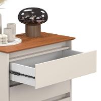 Mini Cômoda Para Quarto 3 Gavetas Prisma Off White/freijó - 2