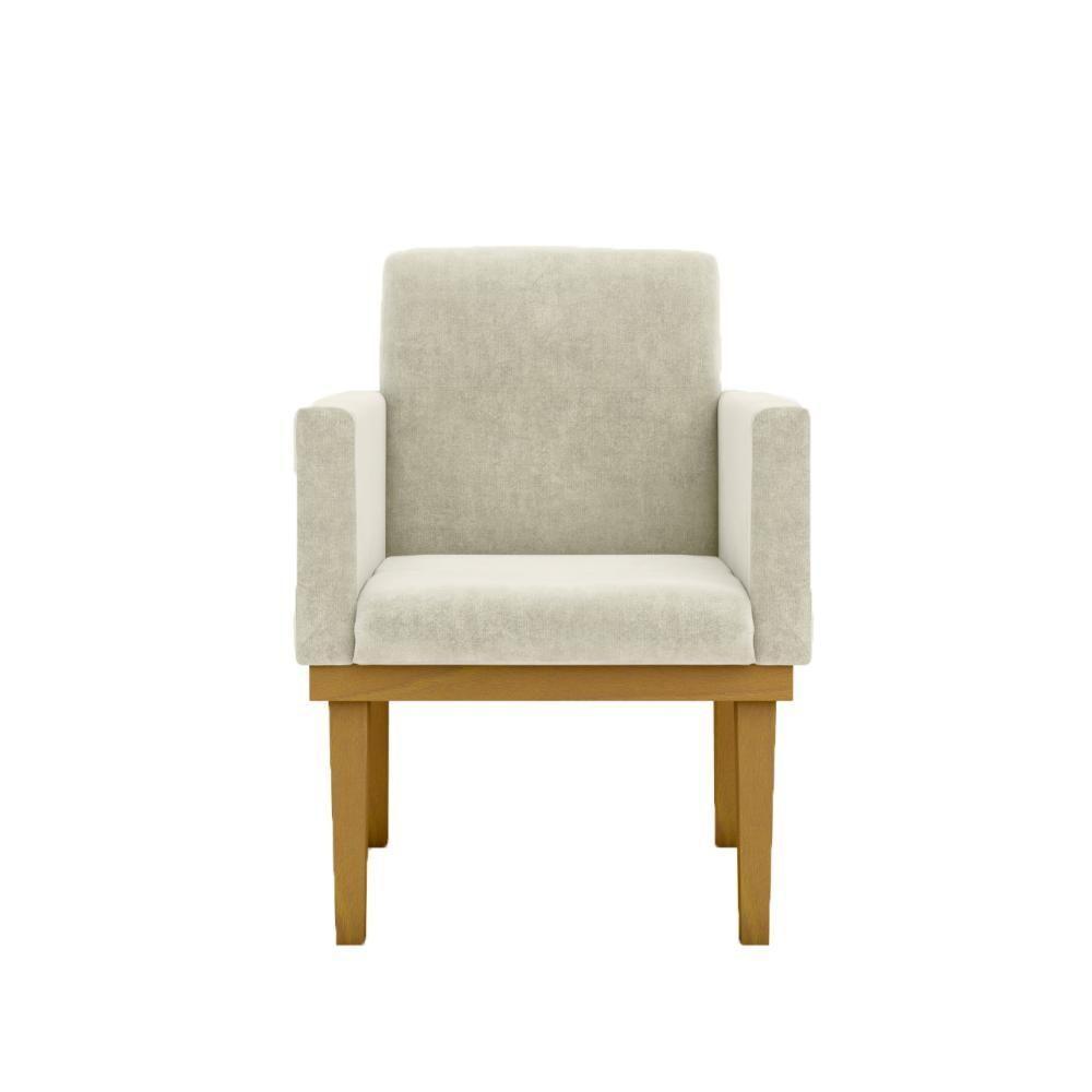 Cadeira Com Base Reforçada Para Apartamento Sala ? Quarto Bege - 5